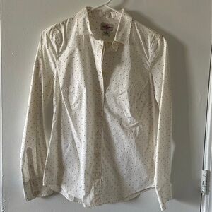 J. Crew White Button Down Shirt with Black Dots